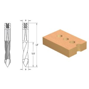 Burghiu CMS gauri strapunse coada cilindrica aplatisata surub reglaj D8x27x57.5 Z2 STG