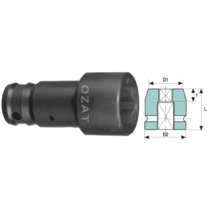 Cap cheie tubulara de impact 1" 6 laturi, pentru camioane 21 mm