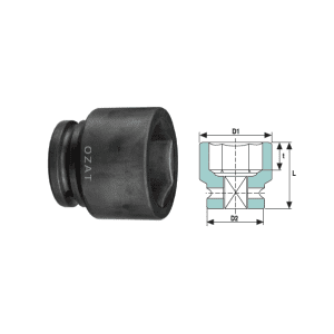 Cap cheie tubulara de impact 1.1/2" 6 laturi, scurt, DIM 86