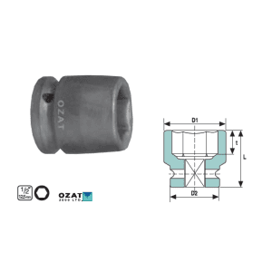 Cap cheie tubulara impact 1/2" 6 laturi, scurta 15