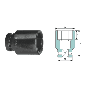 Cap cheie tubulara de impact 3/4" 6 laturi, lung 2 5/16"