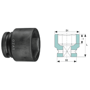 Cap cheie tubulara de impact 3/4" 6 laturi, scurt 18