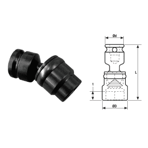Cap cheie tubulara de impact articulata 3/4" 6 laturi, scurta 18
