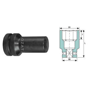 Cap cheie tubulara de impact cu pereti subtiri 3/4" 6 laturi, lung 26
