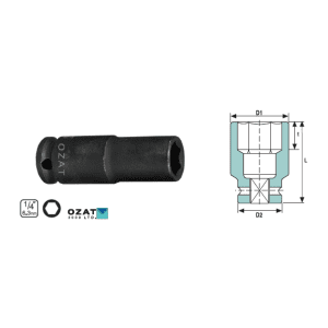 Cap cheie tubulara impact 3/8" 6 laturi, lunga 8