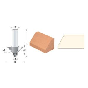 Freza cu coada, pl. CMS, cu rulment copier in varf, profil inclinat 22 grd. 19.9x9.5x56 S=8x35