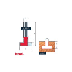 Freza profilata pentru canale T, placata CMS, Z=2, cu coada, D 28,58