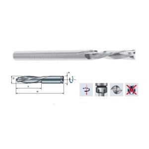 Freza din carbura solida Z-2 cu eliminarea aschiei in jos, coada cilindrica 8 mm, DIM 7